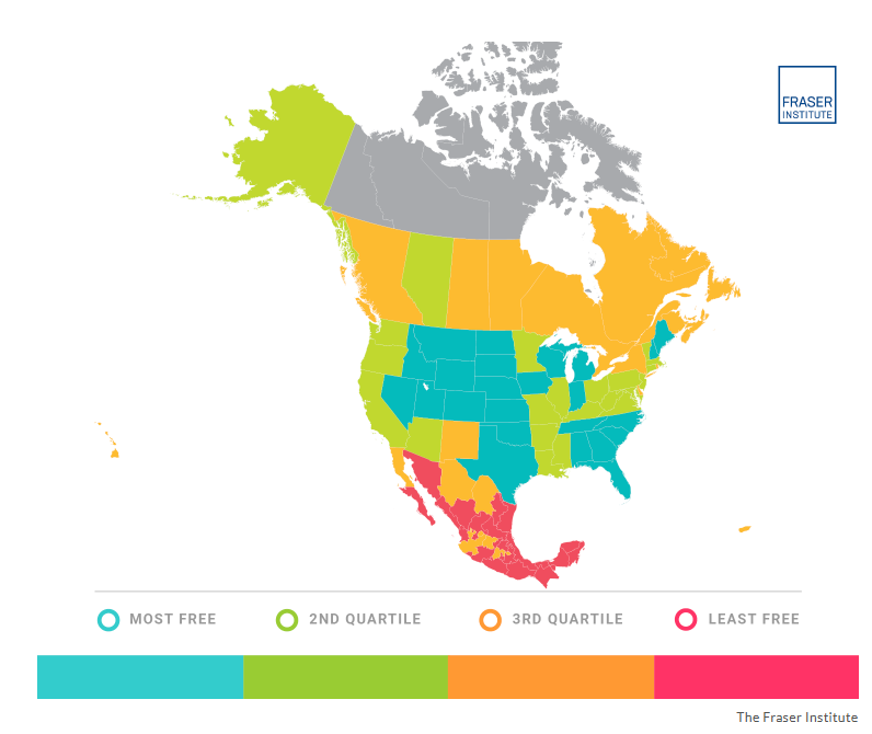 阿尔伯塔省：加拿大经济自由度最高，但在北美仅排第30位